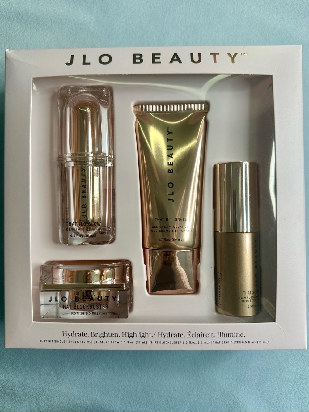 🧴 JLO BEAUTY | THAT JLO GLOW HYDRATING, BRIGHTENING & HIGHLIGHTING SKINCARE SET
